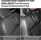 Custom Leather Car Seat Covers for Ford Mustang 2015-2023 Coupe, Red | Full Coverage Waterproof Car Seat Protector,Front & Rear Full Set,Split Backrest Compatible,Wear-Resistant,Airbag Compatible - Image 8