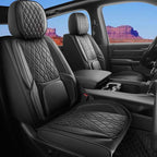 Car Seat Cover Custom Fit for Dodge Ram 1500 2500 3500 2002-2026 Faux Leather Seat Cover Set Compatible with Crew Quad Regular Cab Pickup Truck Cushions (Black, Front Seat) by DuDuWang