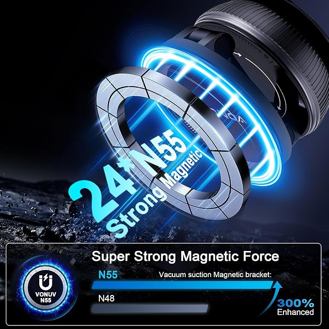 Magnetic Phone Holder for Car, 2025 Upgrade with 96LBS Ultra Suction & 2800gf Strong Magnet, 360° Adjustable Hands-Free Mount, Premium Car Accessories for Women Men, Fits iPhone/Android - Image 6