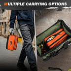 10" Small Tool Bag, Divider Zipper Pouch Tool Box Organizer | Waterproof, Heavy-duty Oxford, Smooth Zipper, Handle, Storage Case for Car Work Tool. Electrician Gift,Orange - Image 5