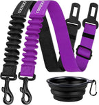 COOYOO Dog Seat Belt,3 Piece Set Retractable Dog Car Harness Adjustable for Vehicle Nylon Pet Safety Heavy Duty & Elastic by COOYOO