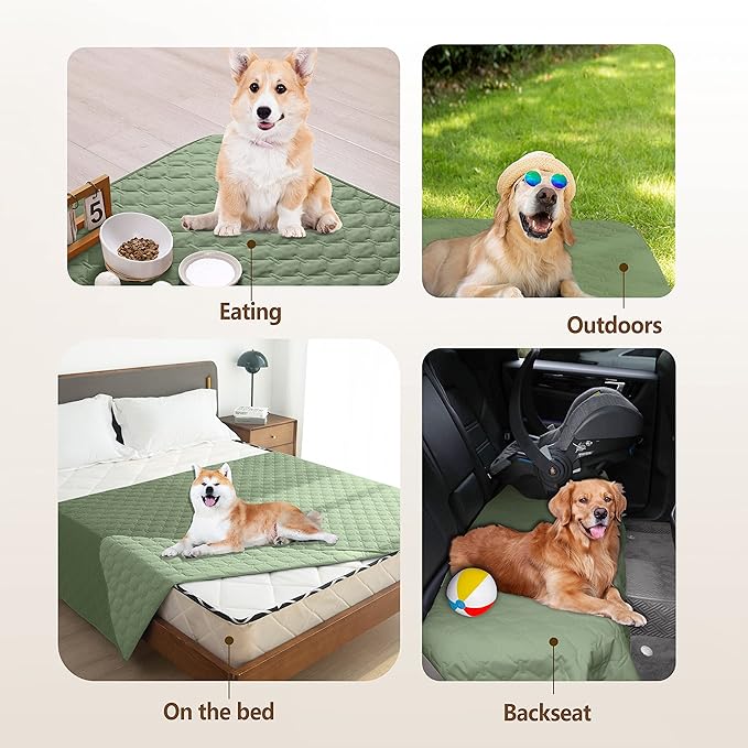 gogobunny 100% Double-Sided Waterproof Dog Bed Cover Pet Blanket Sofa Couch Furniture Protector for Puppy Large Dog Cat, Reversible (82x120 Inch (Pack of 1), Dark Green/Light Green) - Image 9