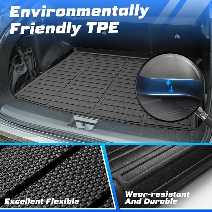 Sunsdrew Trunk Cargo Liner for 2023-2026 Nissan Ariya Accessoreis, Rear Trunk Mat Cargo Mat All Weather Protection TPE Rubber Raised Edge - Image 4