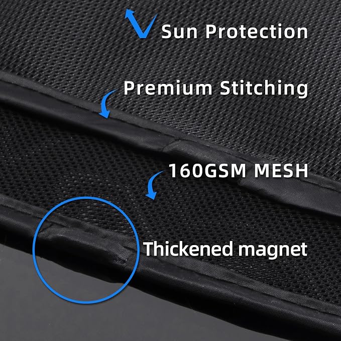 Aokway Magnetic Car Window Shades, 2Pcs Double-Layer UV Protection Car Curtains for Rear Side Window Sun Shade, Universal Fit for Baby, Driver (Black, Rear 2pcs) - Image 8