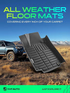 YHTAUTO Automotive Floor Mats for Honda CR-V 2012-2016 | for Carpet Flooring Only | TPE All Weather Car Mats, Anti-Slip & Custom Fit Floor Liners | Front & 2nd Row, Black, Set of 3 - Image 2