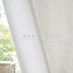 RYB HOME Natural Linen Textured French Door Window Curtains 100% Blackout | Self Adhesive, Thermal Insulated Privacy Energy Saving, Shades for Nursery Office Patio Glass Door, W34 x L80, 1 Panel - Image 7