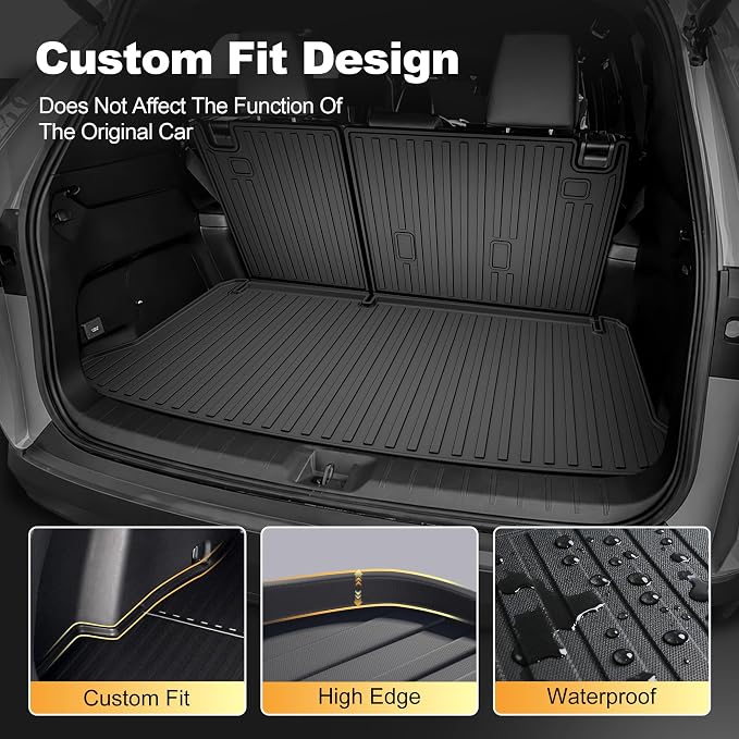 Cargo Mat Fit for Toyota Grand Highlander 2024 2025 2026 with Seat Back Mat | Not for Highlander, 2-in-1 Cargo Liner, Custom Fit, All-weather Protection, Waterproof, Easy to Clean, Heavy Duty - Image 4