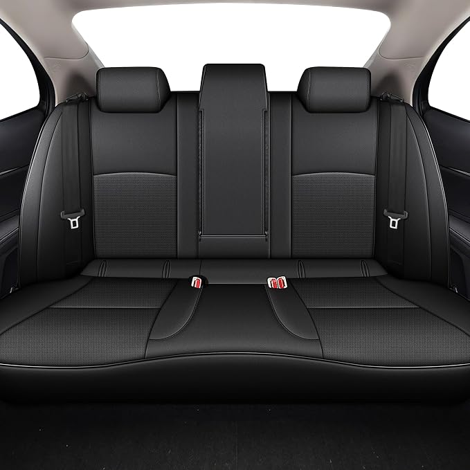 Custom Fit Seat Covers for Toyota Camry 2024-2025 LE SE Full Set | Black Full Set, Premium Faux Leather, Waterproof, Airbag Compatible, Easy to Clean, Factory-Style Fit, Interior upgrades - Image 2