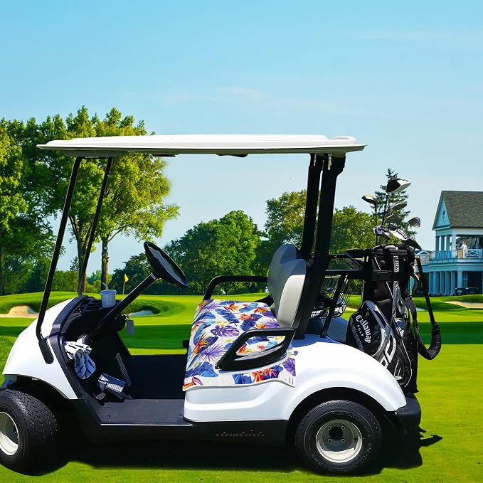 ENYORSE Golf Cart Seat Covers, Tropical Floral Seat Towel Blanket, Soft Breathable Microfiber, Keeps Seats Cool & Comfortable, 51”x31”, Fits 2 & 4 Passenger EZGO, Yamaha,Club Car Carts - Image 6