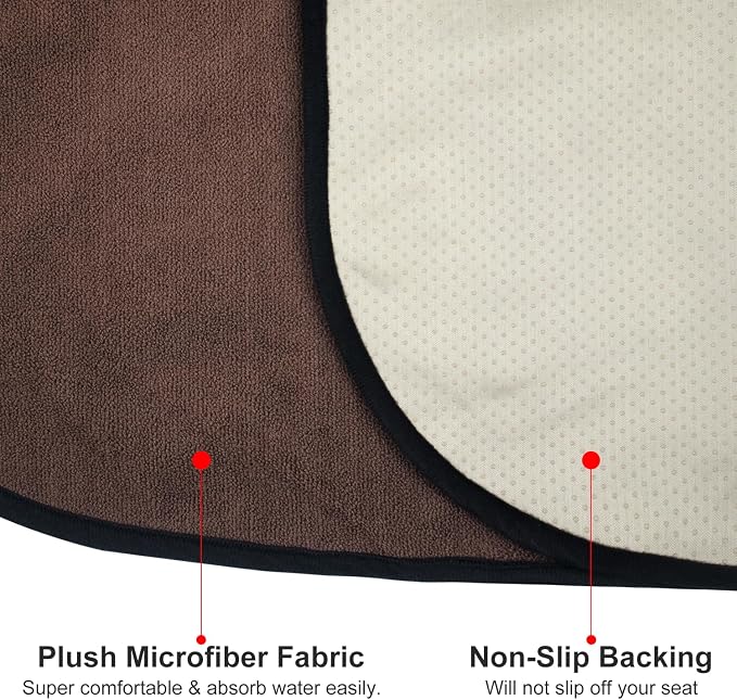 Waterproof Sweating Car Seat Cover for Post Gym Workout, Running, Swimming, Beach and Hiking, Universal Fit Non-Slip Bucket Seat Protector for Cars SUV Trucks, Machine Washable (Brown) - Image 4