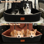 Large Dog Car Seat & Travel Bed-2-in-1 Dog Car Bed for Back Seat,Ultra-Soft Velvet Memory Foam,Snap Hook Seatbelt Loops,Non-Slip Bottom for Pets up to 50 lbs. - Image 4