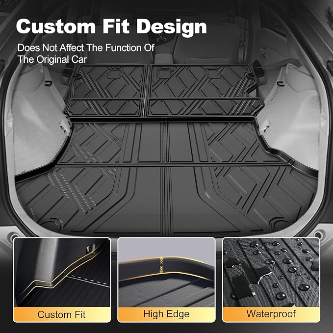 AOMSAZTO Cargo Mat & Backrest Mat Compatible with 2010-2014 Toyota Prius (Not Fit Plug-in, V or C Models): TPE All Weather Protection Anti-Slip Cargo Liner for 2014 Prius Accessories - Image 3
