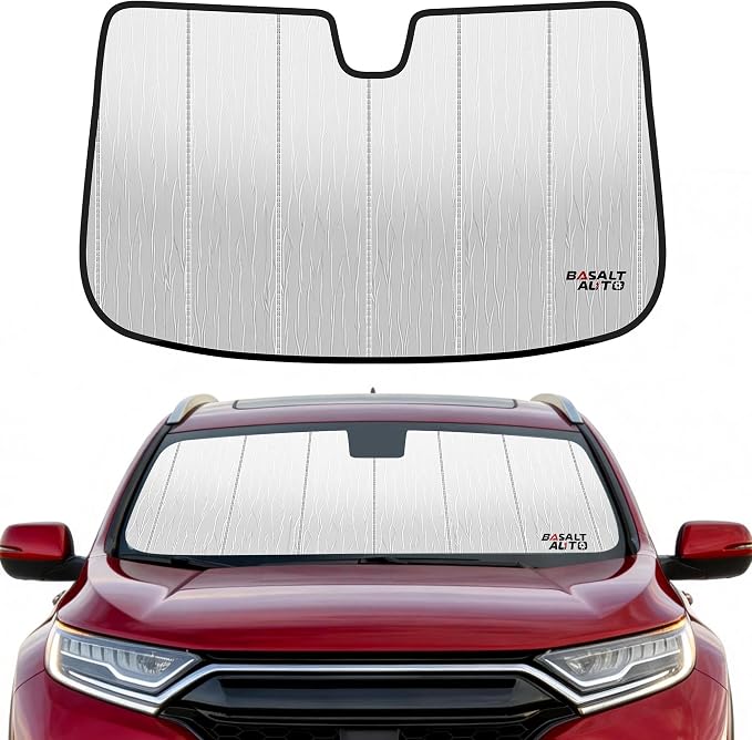 2017-2022 CR-V Windshield Sun Shade Compatible for 2017-2022 Honda CR-V Silver Reflective Foldable Front Sun Visor Sunshade Protector with Storage Bag Keep Interior Cool by BasaltAuto