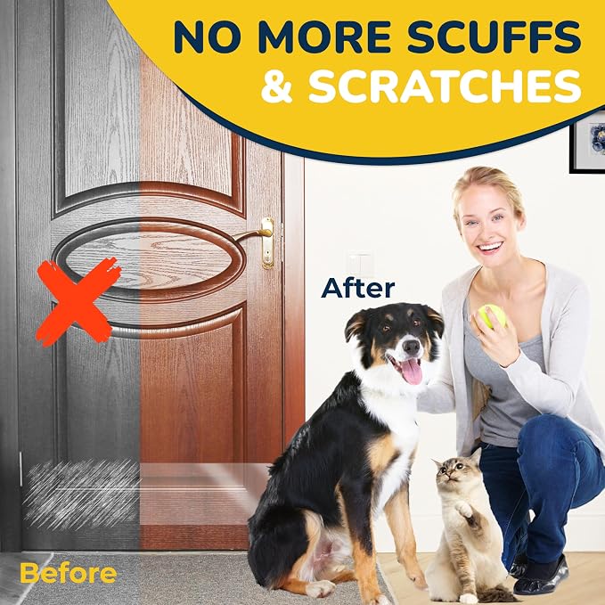 PROTECTO Door Protector from Dog Scratching, 34x8 - Door Scratch Guard | Heavy Duty Bottom Door Kick Plate for Cats & Dogs, Clear Scratch Shield - Window, Screen Door, Sliding Doors, Indoor Outdoor - Image 5