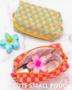 Checkered Makeup Bag for Purse, Small Cosmetic Pouch,Red Orange,6 Pack | Cute Zipper Makeup Organizer for Women, Travel Essentials, Toiletries, Makeup Brushes, Beauty Accessories&Bridesmaid Gifts - Image 6