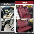 HKZ Custom Fit Civic Seat Cover Full Set for Honda Civic (Sedan 2022 2023 2024 Touring)&(Sedan 2025-2026 Sport Touring),5-Seats Full Set,Leather Seat Protector(Burgundy) - Image 6
