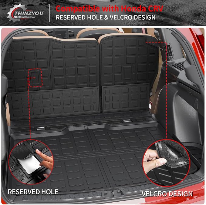Floor Mats Set for 2023 2024 2025 2026 Honda CRV Gas | with Lower Deck Non-Hybrid Trunk Mat Cargo Mat Liner TPE All Weather Back Seat Cover 2024 CR-V Accessories - Image 6