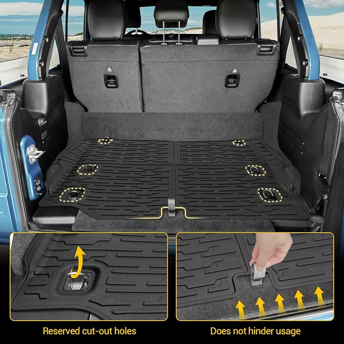 Rear Cargo Mat for 2021-2026 Jeep Wrangler JL 4XE Only Cargo Liners All Weather TPE Protection Anti-Slip Trunk Mat for 2021 2022 2023 2024 2025 2026 Wrangler JL 4XE 4 Door Accessories - Image 5