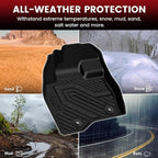 LASFIT Floor Mats for Ford Explorer 2015 2016 2017 2018 2019 7 Seater | All Weather TPE Car Floor Liners Custom Fit for Front, Rear and 3rd Row Bench Seat SUV Easy-Clean Accessories, Black 4pcs - Image 3