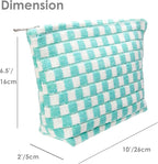 Checkered Makeup Bag for Purse, Small Flat Cosmetic Pouch,Arctic Blue | Cute Zipper Makeup Organizer for Women, Travel Essentials, Toiletries, Makeup Brushes, Beauty Accessories&Bridesmaid Gifts - Image 5