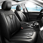 Fit Sienna Premium Leather Car Seat Covers for Toyota Sienna 2007-2025 2026 - Waterproof，Breathable，All-Weather Seat Cushion Protecto & Airbag Compatible, 2 Front Seat All Black by Unknown