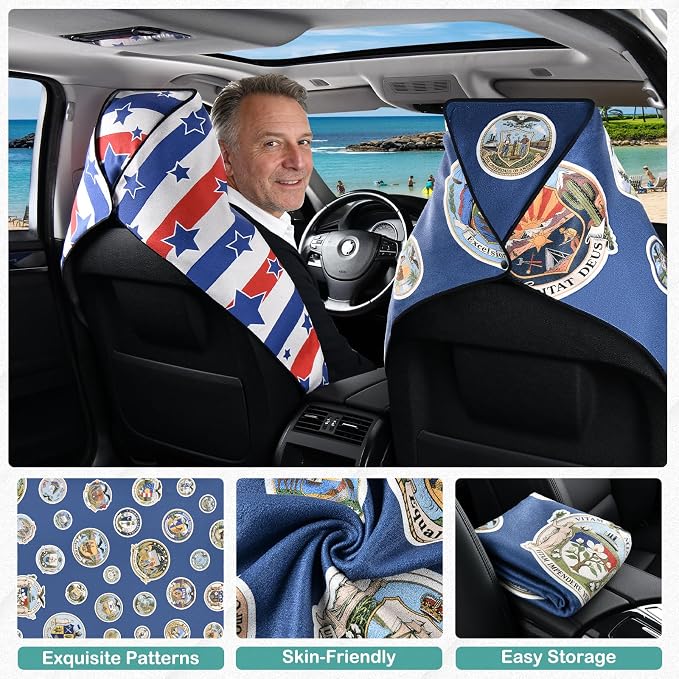FLORICH Car Seat Cover Protector Front Seats, Sweat Towel Car Seat Covers for Post Gym Workout, Running, Swimming, Beach and Hiking, Universal Fit Non-Slip Car Seat Towel Covers for Cars Trucks SUV - Image 4