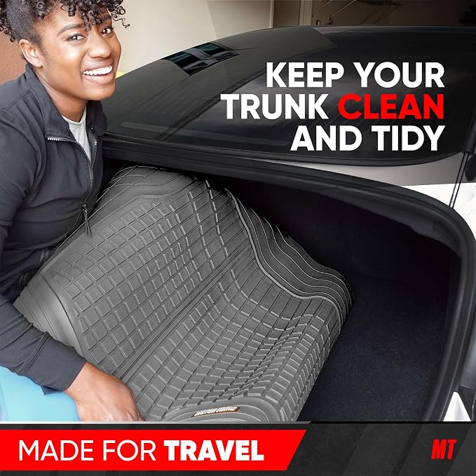 Motor Trend FlexTough Rear Cargo Mat – Heavy-Duty Trimmable Car Trunk Mat for Back of SUV, Universal Rear Cargo Liner for SUV, Flexible Trunk Liner, Automotive Floor Mats & Cargo Liners (Gray) - Image 7