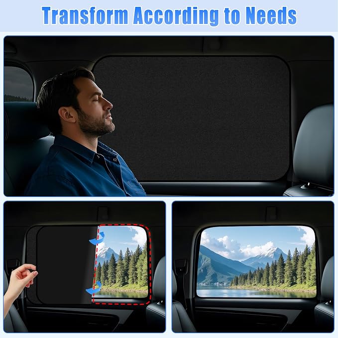 ZATOOTO Car Window Cover for Privacy,Soft Suede for Durable,16.69×31.5in | Stay Cool & UV Protection, For Baby Back Window Sunshade, Light Blocking Sun Shades for Camping Eating and Rest - Image 7