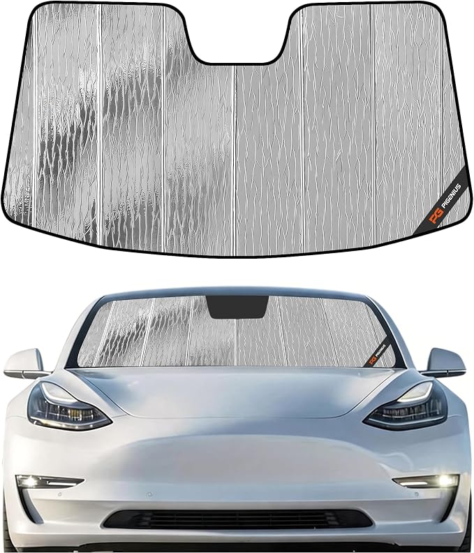 Pigenius Windshield Sunshade for Tesla Model 3 2018-2026, Model Y 2020-2025 Old Body Style, Custom Fit Front Window Shade - AstraGuard by Pigenius
