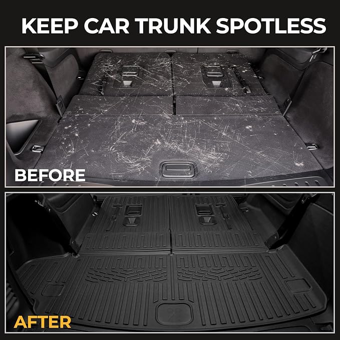 Floor Mats for 2016-2026 Dodge Durango 6-Seats Accessories | Captain Seats, Full-Coverage Mats Set with Cargo Liner & Backrest Mat, Odorless TPE, All-Weather Protection, 3D Laser Fit - Image 7
