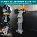 Amooca 4 Pack Anti-drop Headrest Hooks Adjustable Car Seat Organizer | Universal Fit with Clip, Hanger for Backpack Umbrella Water Bottle Coat Purses Handbags Groceries, 40lb Heavy Duty, Gray - Image 6