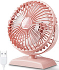 JZCreater USB Desk Fan, USB Fans Mini, 360 Rotation Desktop FanS with 3 Speed, Table Personal Cooling Fan, Quiet Mini Desk Fan, USB Powered, Small Fan for Home Office Bedroom Car Travel, Pink by JZCreater