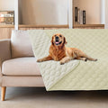gogobunny Waterproof Dog Blankets for Large Dogs, Pet Bed Cover Breathable | Washable Pee Pads, Quilted Throw Blanket, Furniture Protector for Couch Sofa Bed Car, 82x82 Inch Dark/Light Cream by gogobunny