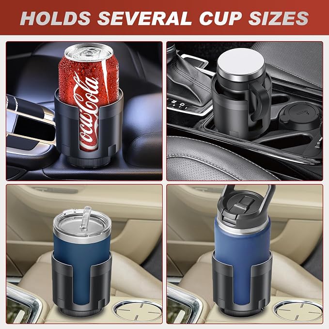 Frokom Cup Holder Expander for Car,Upgraded Car Cup Holder Expander Adapter with Offset Adjustable Base, Fit Most Large Bottles and Mugs-Yeti Ramblers 14/24/36/46oz, Hydro Flasks 32/40oz - Image 7