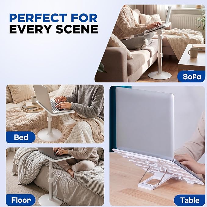 2 in 1 Portable Car Desk for Laptop Car Seat Tray Table Adjustable Height 11.8"-21.6" 7-Level Tilt for Front Passenger Rear Driver Seat Food Eating Work Trips Travel - Image 5