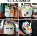 FrgKbTm 2Pack Car Seat Back Hanging Bag Car Document Holder Multi-Pocket Bottle Bag Storage Box Organizer Travel Tidy Pouch Pocket Kids Beige - Image 2