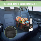 FUNNy elf Car Seat Organizer with 4 Cup Holders(Red) | Foldable Design, Durable Oxford Material, Smooth Handle, Anti-slip Base, Big Capacity Car Caddy Organizer for Easy Storage - Image 6