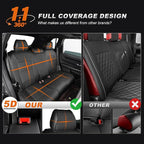 Custom Fit Seat Covers for Honda CRV 2017 2018 2019 2020 2021 2022 | CR-V Faux Leather Full Coverage Seat Cover Full Set Front & Rear Car Seat Protector(Black,5 Seats) - Image 6