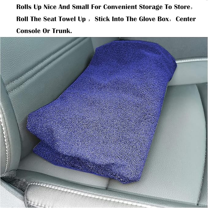 Car Seat Cover Protector Front Seats,for Gym Workout,Running,Swimming,Beach and Hiking,Waterproof Sweat Towel Bucket Seat Covers for Cars SUV Trucks (Blue, 2Pcs) - Image 6