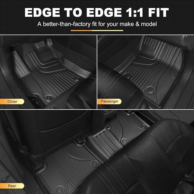 AOMSAZTO Floor Mats Compatible with Toyota Corolla Sedan 2014-2019, Heavy Duty TPE All Weather Automotive Floor Mats, 1st & 2nd Row Full Set Floor Liners, Anti Skid Car Mats(not fit for Hatchback) | Custom Fit Floor Liners All-weather Protection Waterp... - Image 2