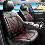 K5 Car Seat Covers Custom Fit for Kia K5 2021-2025 2026, Full Coverage Leather Waterproof Breathable Seat Covers, Automotive Seat Protectors, Airbag Compatible(2 Front Seats, Red & Black) by Unknown