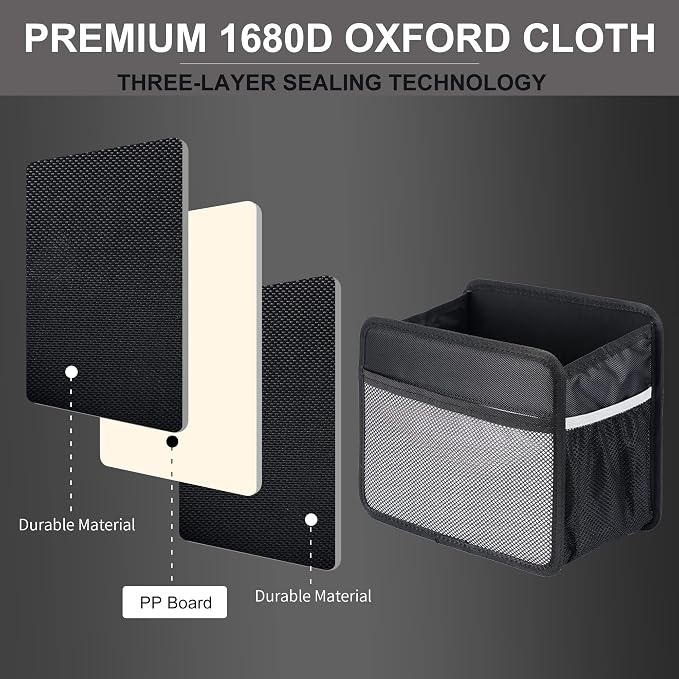 Car Back Seat Organizer and Storage Bag, Premium 1680D Oxford Cloth Collapsible Universal Hanging Car Seat Back Organizer for Kids & Adults - Image 8