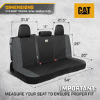 CAT Black & Gray Car Seat Covers Full Set - Front Seat Covers & Rear Bench Seat Cover - Airbag Compatible, 60/40 Split Bench for Mid-Size Trucks & SUVs - Automotive Interior Seat Accessories - Image 3