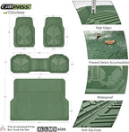 CAR PASS Heavy Duty Rubber Car Mats with Cargo Liner, Deep-Dish Car Floor Mats and Trunk Mat All Weather, Universal Trim-to-Fit for SUVs Trucks Sedans, Waterproof Anti-Slip, Trimmable V12 Olive Green - Image 5