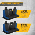 CAT Flexfit Blue Rear Seat Cover for Cars, SUVs & Mid-Size Pickup Trucks - Durable 60/40 Split Rear Bench Seat Protector, Back Seat Cover, Interior Auto Accessory, Not for Full-Size Pickup Trucks - Image 4