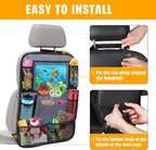 Backseat Car Organizer w/ 10 Storage Pockets 11" Tablet Holder, 2 PCS Gray | Car Organizers and Storage Kick Mats Back Seat Protector w/ Touch Screen Tablet Holder for Kids Toddlers, Travel Accessories - Image 6