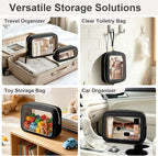 3PCS Clear Makeup Bags with Handles, TSA Approved Toiletry Bags, Diaper Bag Organizer Pouch, TPU Car Storage Organizer with Zippers, Waterproof Travel Organizer Bag for Women - Image 7