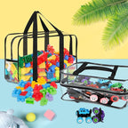 6 Packs XXL Toy Storage Bags 16.5×11.8×6.8In with Labels, Large Capacity Reusable Clear PVC Board Game Storage, Travel Waterproof Organizer Bags with Zipper - Image 4