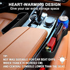 Car Seat Gap Filler Organizer, 2 Pack Multifunctional Auto Console Side Storage Box with Cup Holders 2 Seat Hooks for Drink, Car Organizer Front Seat for Holding Phone, Sunglasses - Image 4
