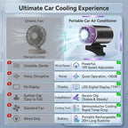 2026 Clip-on Car Air Conditioner Fan,Neck-style ice compress fan,with LED Display,360° Rotatable, 200 Speed Settings, Rechargeable Handheld Device,Suitable for Vehicles,waist,Office,Outdoor Use - Image 5